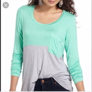 Anthro Bordeaux Color Block Long Sleeve